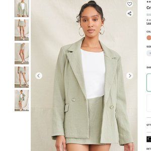 Crinkle Cut Blazer and Skort Set